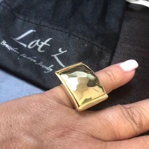 Statement ring, 18kgold plated and silver.